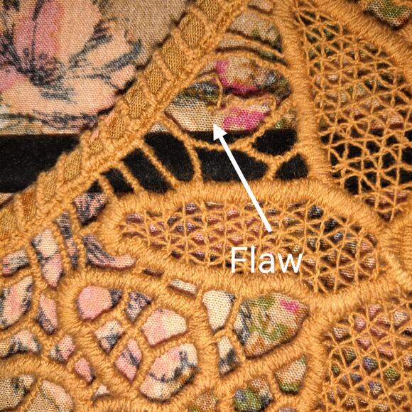 Maurice's Tunic Top Women's 2X Crochet BOHO Cottage Pink Floral Tan Lightweight - Picture 7 of 16